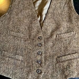 Women’s Brown Tweed Vest by  Ralph Lauren Denim & Supply